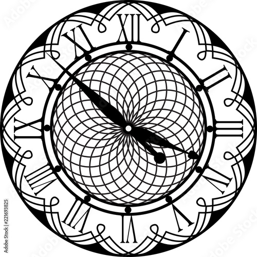 retro clock with Roman Dial