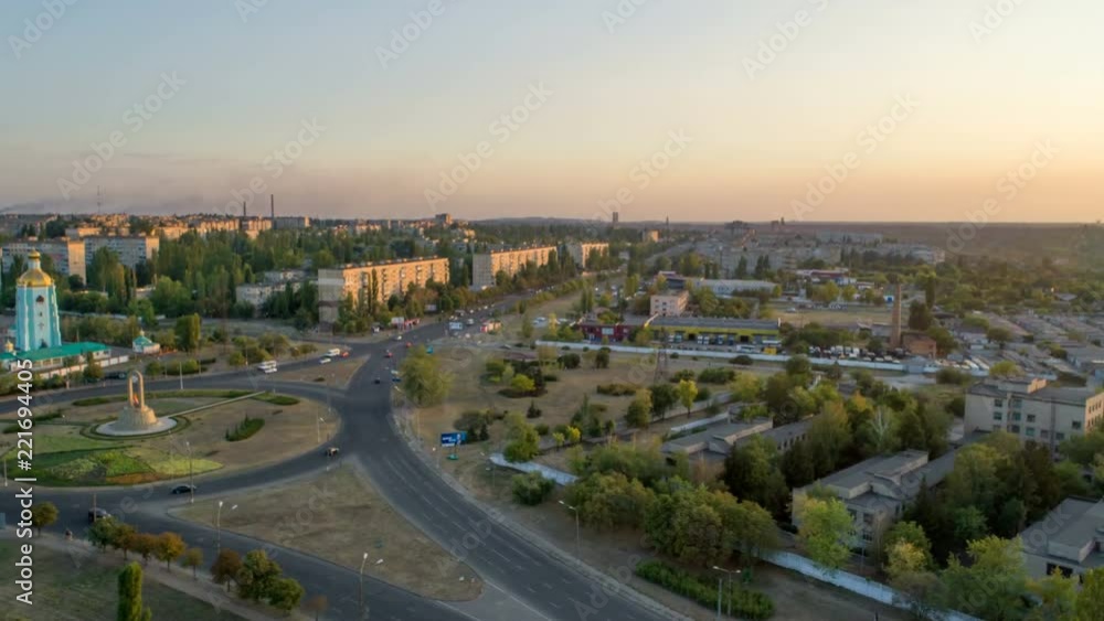 Aerial time lapse over Kryvyi Rih city Aerial time lapse over Kryvyi Rih city