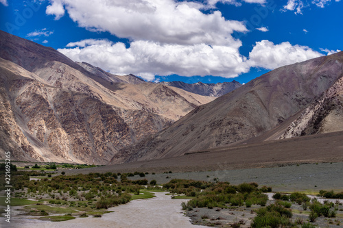 Mountain view from Pangong Lake Road in Summer Leh, Ladakh, Jammu and Kashmir, India