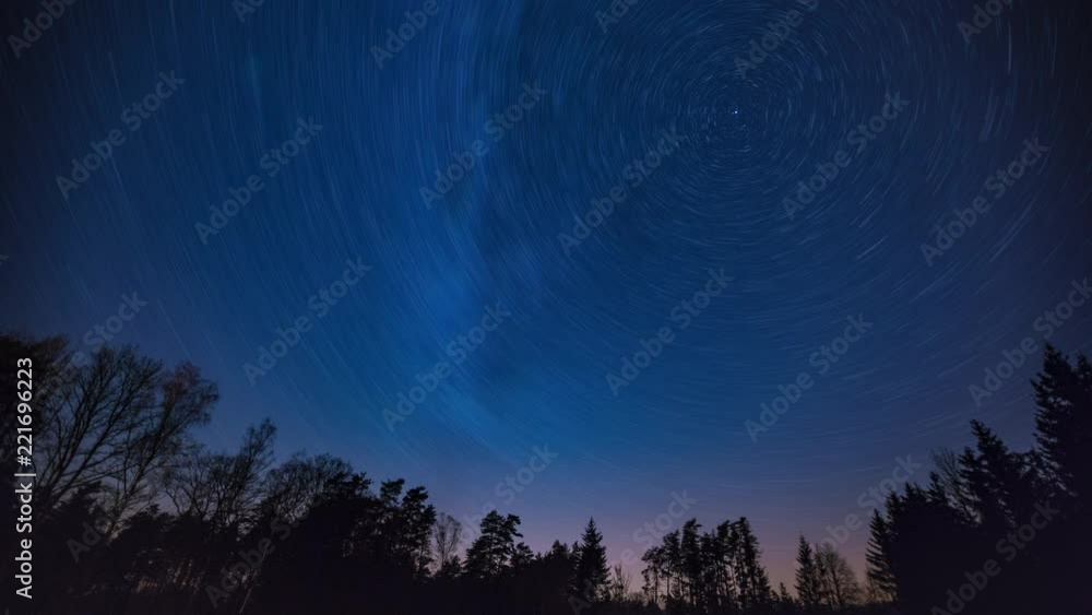 Starry night sky with startrails. 4k Time lapse Starry night sky with startrails. 4k Time lapse