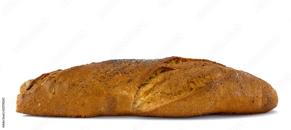 Brown bread isolated on white background