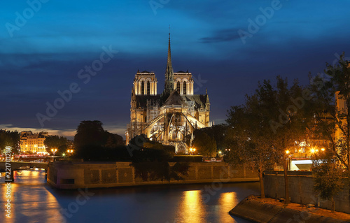The Notre Dame Cathedral in the evening , Paris, France. © kovalenkovpetr