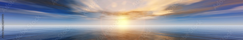 Beautiful sea sunset, panorama of the sea landscape, ocean sunrise,
