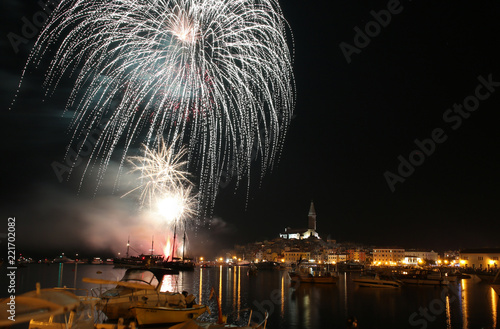 Feuerwerk über Rovinj