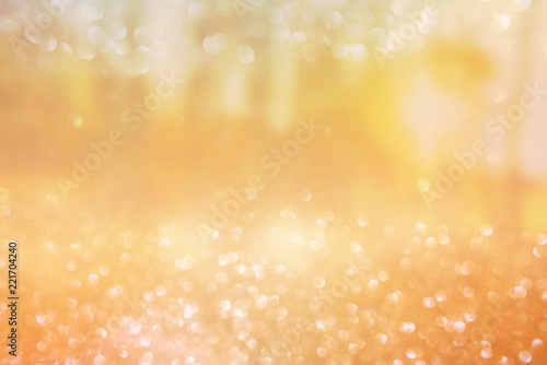 Abstract gold silver bokeh background