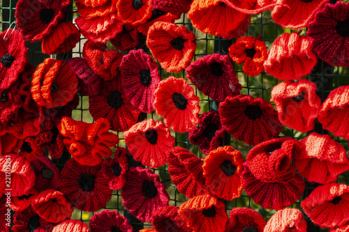 knitted poppies