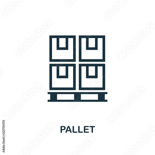 Pallet icon. Monochrome style design from logistics delivery icon collection. UI. Pixel perfect simple pictogram pallet icon. Web design, apps, software, print usage.