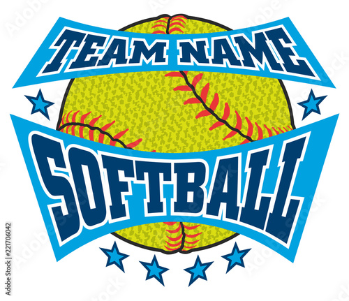 Textured Softball Team Name Design is an illustration of a softball design with a banner for your team name. Can be used by you or your team for t-shirts, flyers, ads or jerseys.