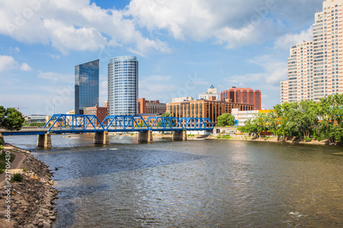 Downtown Grand Rapids Michigan view from the Grand River photo