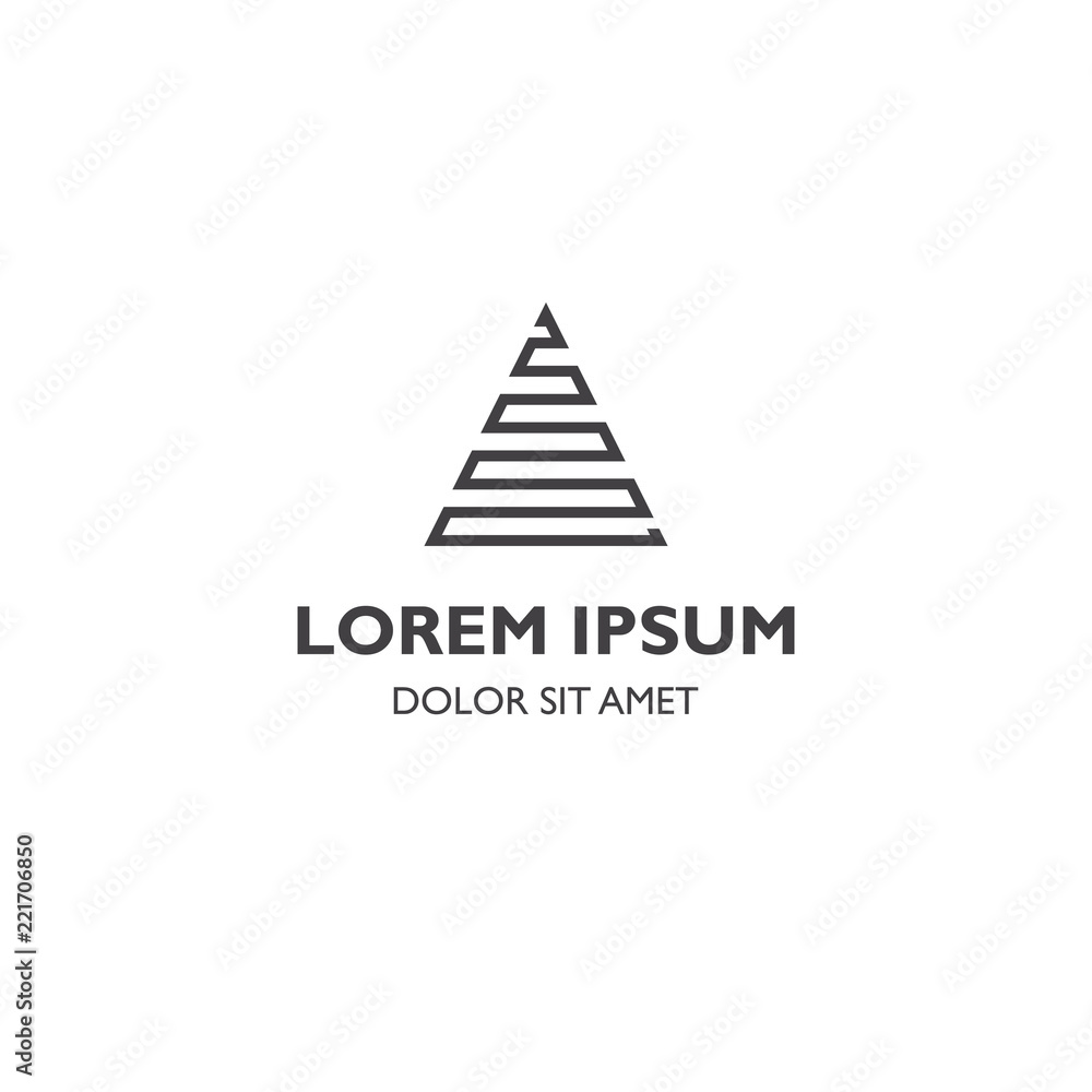 Striped triangle line connect icon element template Striped triangle line connect icon element template