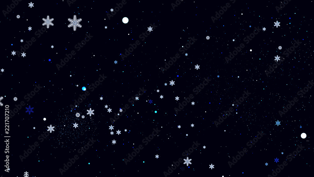 Obraz premium Beautiful festive background with snowflakes