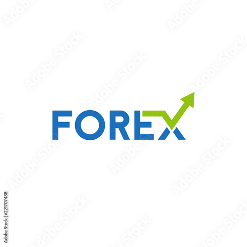 Forex word with arrow Vector logo icon template