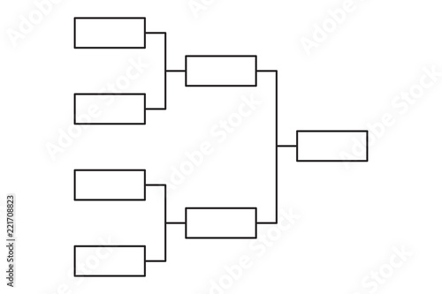 Tournament bracket 4 team icon template