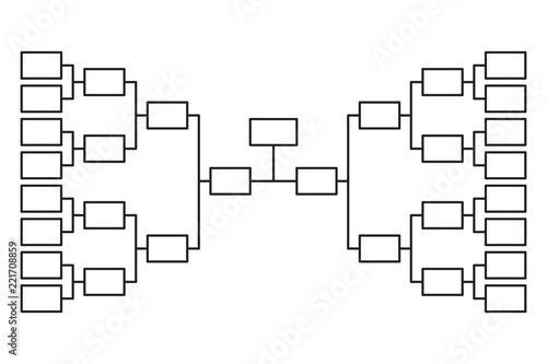 Tournament bracket 16 team icon template