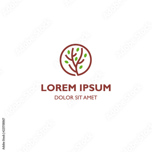 Tree twig logo icon illustration