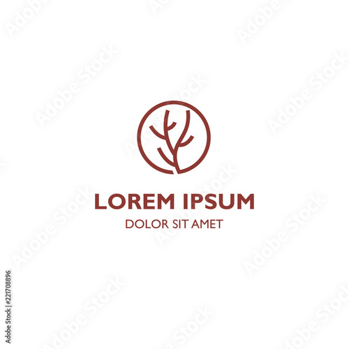 Tree twig logo icon illustration