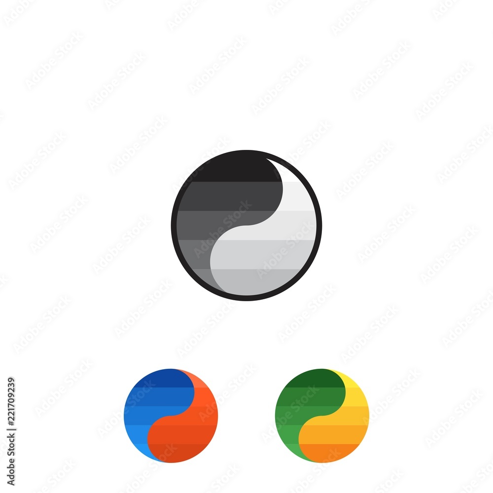 Yin Yang flat icon beautiful color Yin Yang flat icon beautiful color