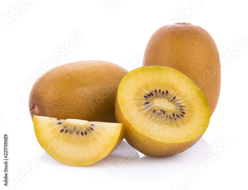 gold kiwi fruit isolated on white background