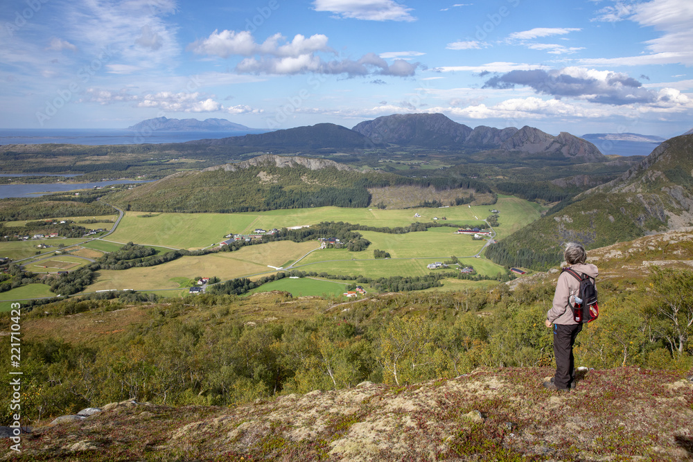 Wanderlust in the mountains of Bronnoy municipality Northern Norway