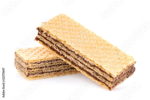 Quadro em tela wafers with chocolate isolated on white background