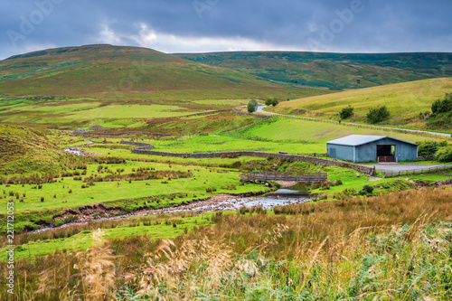 River Rede falls from the Cheviot Hills / The River Rede emerges from Whitelee Moor west of Carter Bar in the Cheviot Hills, in Northumberland National Park