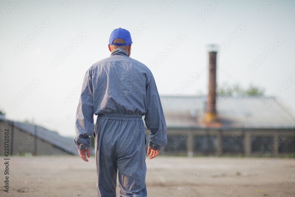 industrial manufacturing factory worker going to work