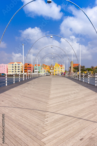 Floating pantoon bridge in Willemstad, Curacao photo