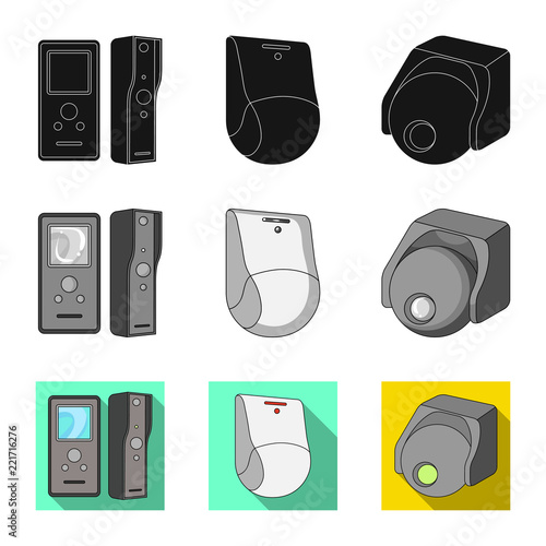Vector design of cctv and camera symbol. Set of cctv and system vector icon for stock.