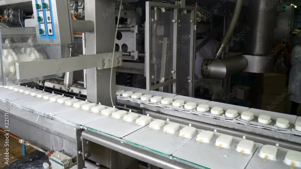 The conveyor automatic lines for the production of ice cream The conveyor automatic lines for the production of ice cream