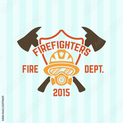 Fire department vector label emblem