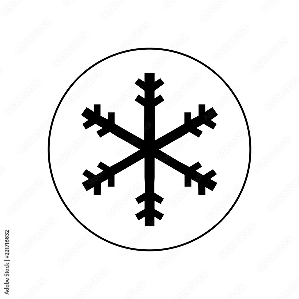 Snowflake icon in circle, logo on white background
