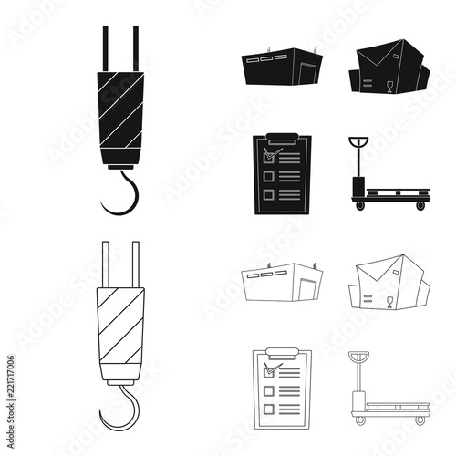 Vector illustration of goods and cargo logo. Collection of goods and warehouse stock vector illustration.