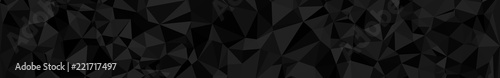 Abstract horizontal banner or background of triangles in black colors.
