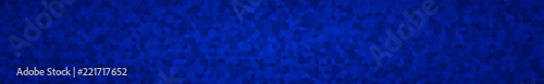 Abstract horizontal banner or background of small isometric cubes in blue colors.