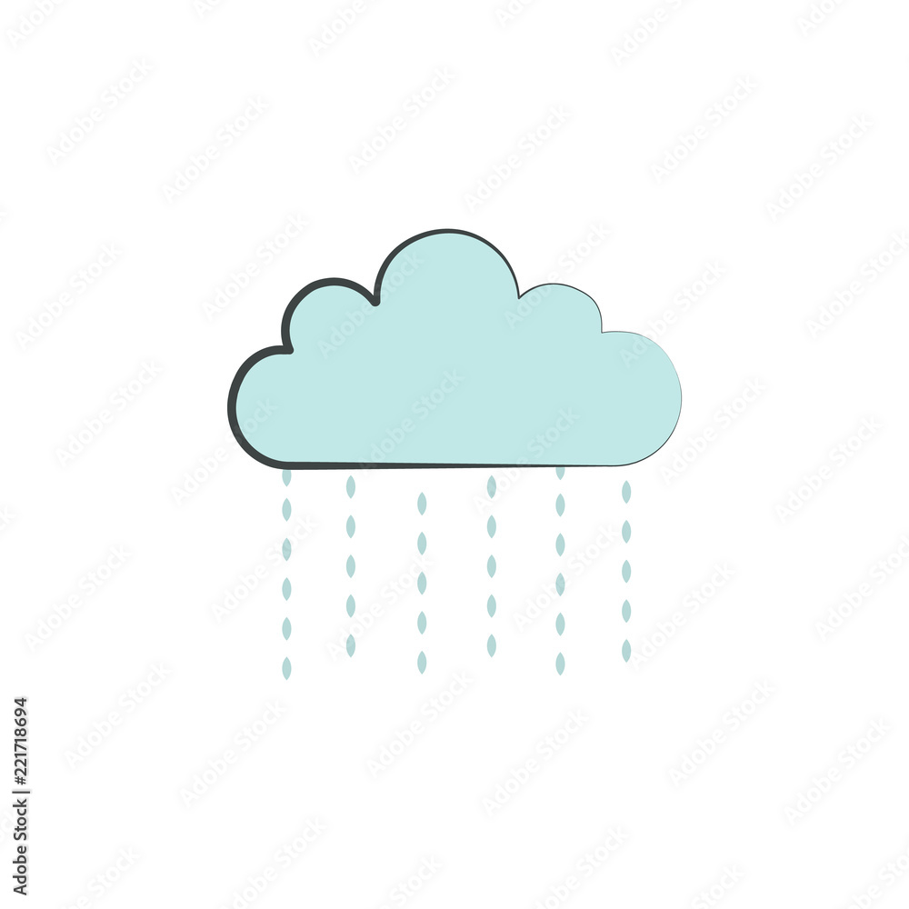 Rain colored hand drawn icon. Element of autumn icon for mobile concept and web apps. Hand drawn colored Rain can be used for web and mobile Rain colored hand drawn icon. Element of autumn icon for mobile concept and web apps. Hand drawn colored Rain can be used for web and mobile