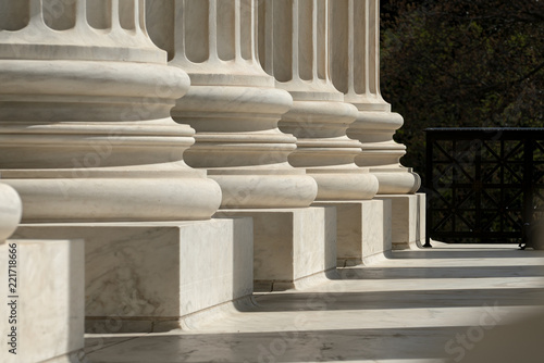 Columns United States Supreme Court building located in Washington, D.C., USA.