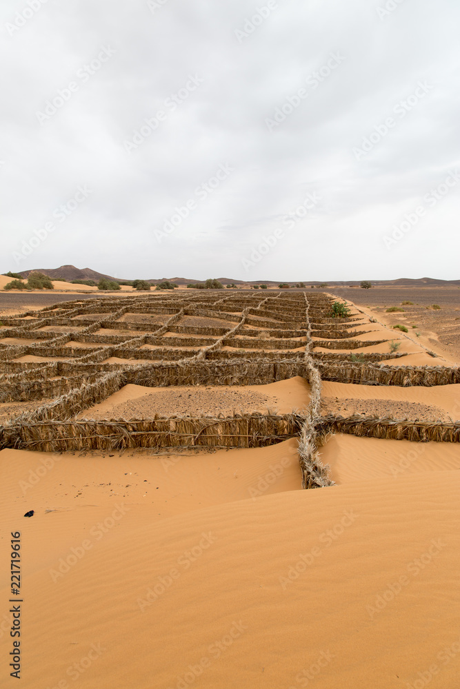 Naklejka premium Sand trap in the desert in Morocco