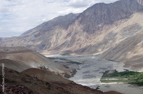 Landscape between Leh and Diskit in Ladakh, India