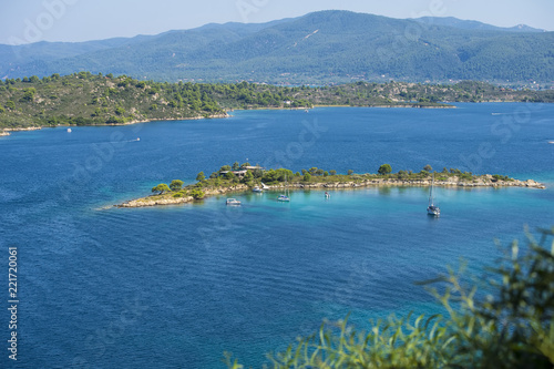 Aerial view on sithonian islands, Greece photo