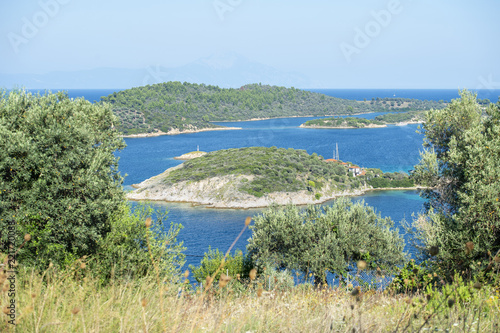 Aerial view on sithonian islands, Greece photo