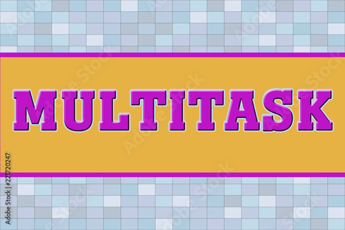 Multitask banner logo on color texture
