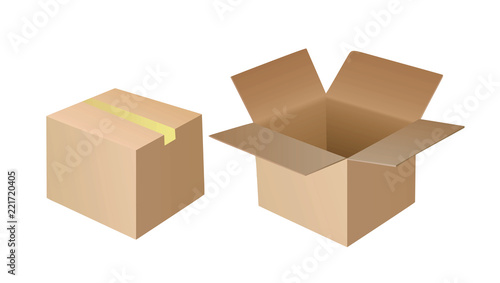 Cardboard box. vector illustration © marijaobradovic