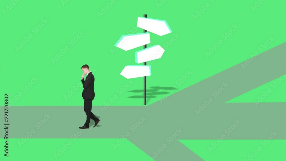 Young businessman in doubt to choose the right way. Concept for lost, confusion or decisions Young businessman in doubt to choose the right way. Concept for lost, confusion or decisions