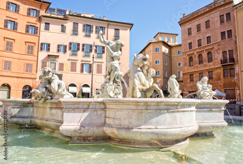 Neptune fountain, Piazza Navona, Rome