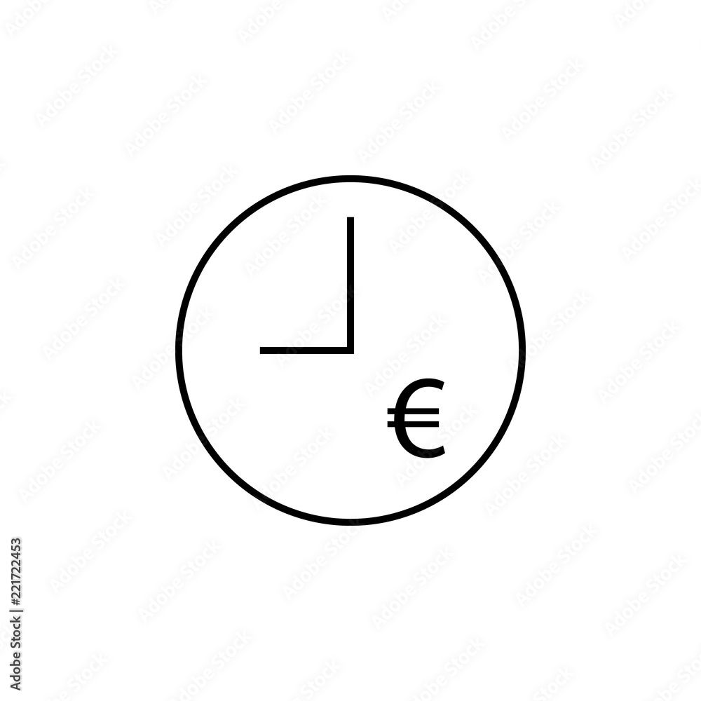 time money euros icon. Element of business icon for mobile concept and web apps. Thin line time money euros icon can be used for web and mobile time money euros icon. Element of business icon for mobile concept and web apps. Thin line time money euros icon can be used for web and mobile