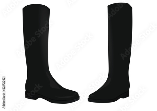 Black women boots. vector illustration