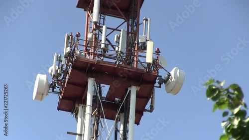 Telecommunication GSM (5G, 4G, 3G) microwave tower