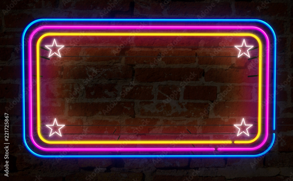 Neon background on wall Neon background on wall