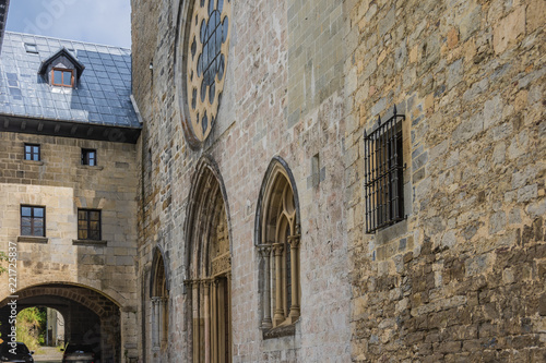 Fototapeta Naklejka Na Ścianę i Meble -  Facade of the collegiate Church of Roncesvalles Navarre Spain