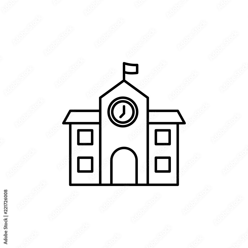 school icon. Element of building and landmark outline icon for mobile concept and web apps. Thin line school icon can be used for web and mobile school icon. Element of building and landmark outline icon for mobile concept and web apps. Thin line school icon can be used for web and mobile